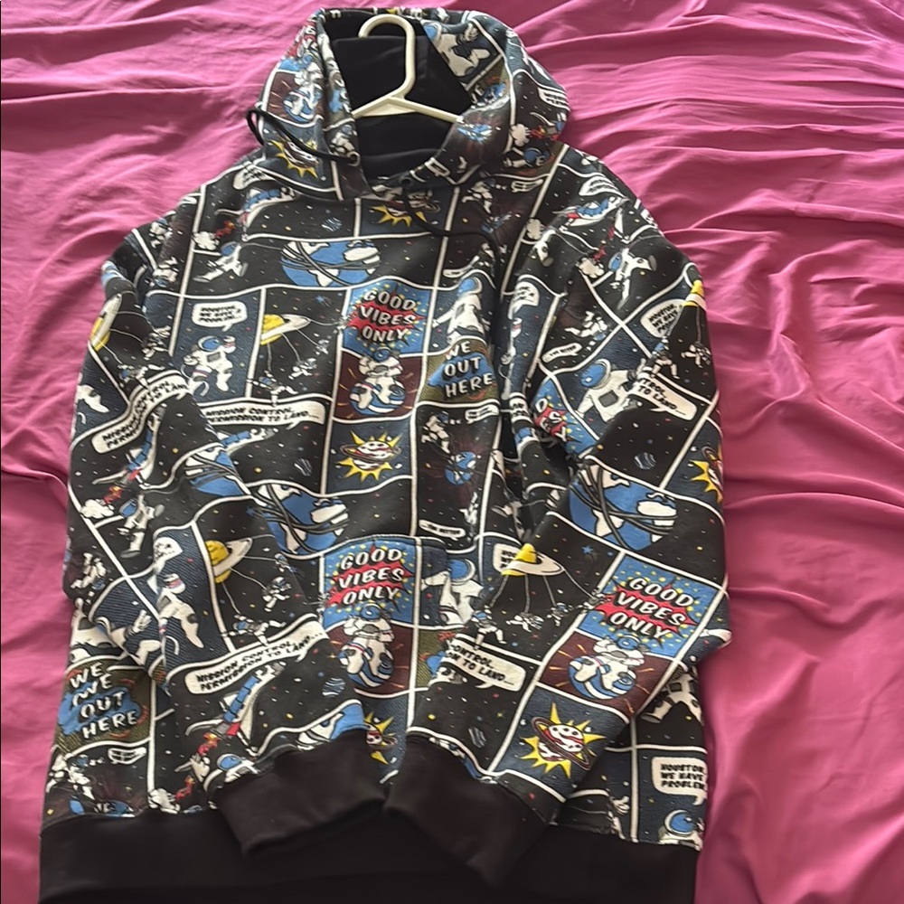 Eighty Eight Black and Blue Graphic Hoodie